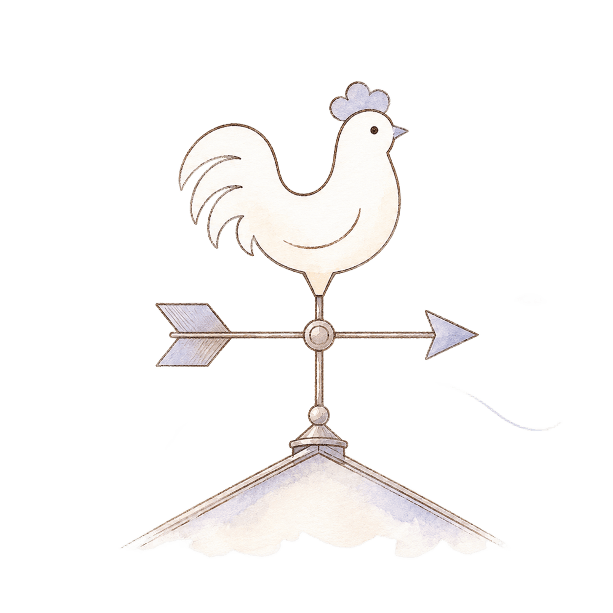 風を読む風見鶏のイラスト